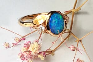 rose gold with opal
