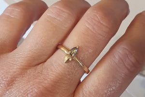 Salt pepper diamond ring
