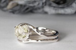 rough diamond white gold