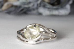 rough diamond white gold