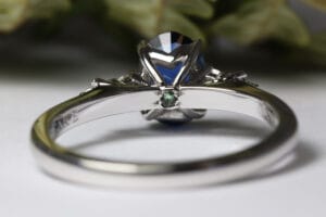 Blue sapphire and diamonds