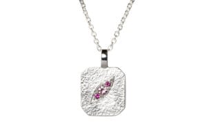 pink geode pendant