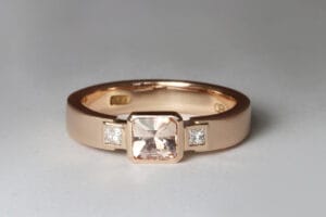 Peach sapphire rose gold
