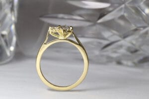 Pear diamond half halo