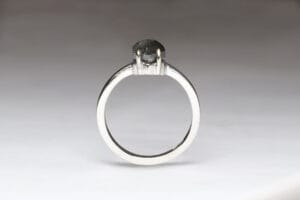 Salt and Pepper diamond in platinum