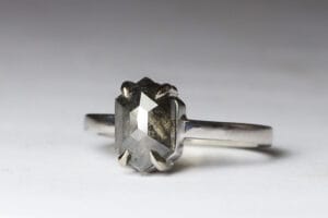 Salt and Pepper diamond in platinum