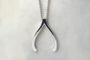 Silver wishbone pendant