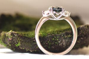 Australian sapphire with diamonds