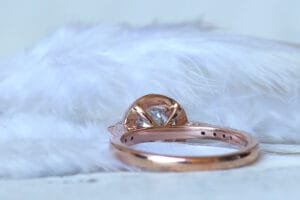 Rose gold diamond halo