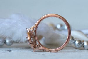 Rose gold diamond halo