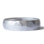 Silver hammered textured ring