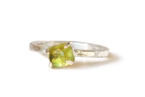 lime green tourmaline ring