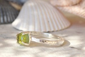 lime green tourmaline ring