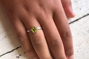 lime green tourmaline ring