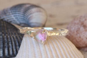 Pink tourmaline silver ring