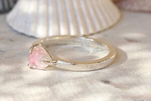 Pink tourmaline silver ring