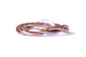 Rose gold organic twist ring