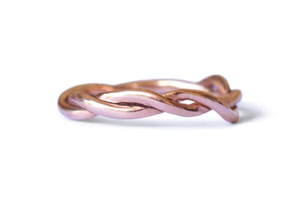 Rose gold organic twist ring
