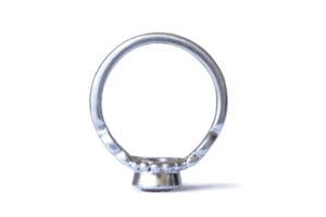 Rose quartz silver laurel ring