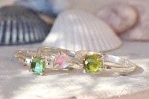 Pink tourmaline silver ring