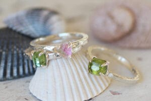 Pink tourmaline silver ring