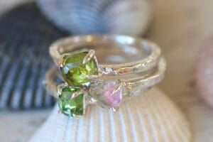 Pink tourmaline silver ring