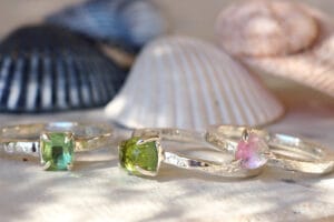 Pink tourmaline silver ring