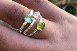 Rustic Rose tourmaline rings