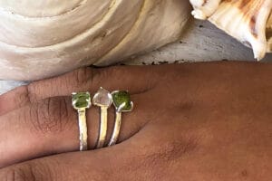 Rustic Rose tourmaline rings