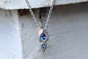 Blue sapphire silver pendant