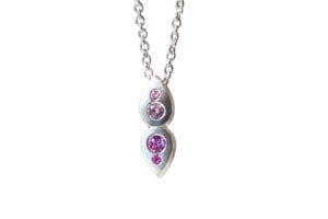 Pink sapphire silver pendant
