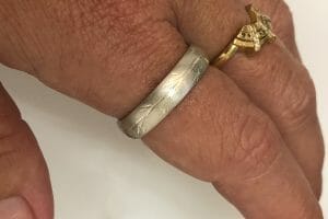 vine engraved silver ring