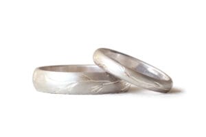 Zoe Pook silver ring engraved vine