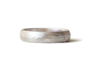 Zoe Pook silver ring engraved vine
