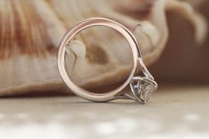 Diamond platinum twist ring