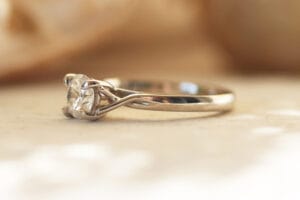 Diamond platinum twist ring