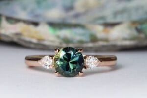 Parti sapphire in rose gold