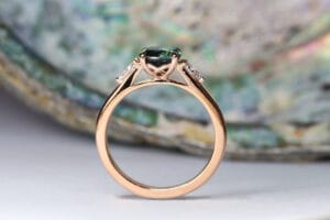 Parti sapphire in rose gold