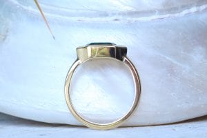 Malachite yellow gold ring