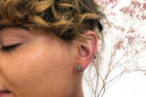 green tourmaline earring
