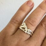 Salt and pepper diamond silver ring