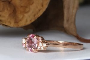 pink sapphires diamonds rose gold