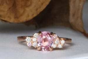 pink sapphires diamonds rose gold