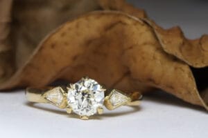 Yellow gold with diamonds