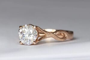 rose gold moissanite