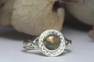 Opal with silver