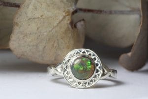 Opal with silver