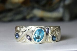 silver with gems