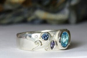 silver with gems
