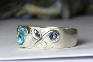 silver with gems
